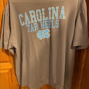 Light brown shirt with UNC tarheels logo. Large t-shirt